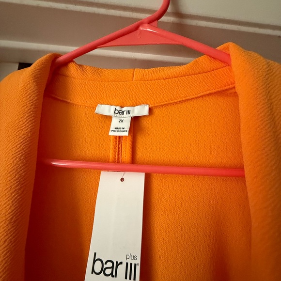 Bar III Orange Blazer Vibrant Suit Jacket - Picture 3 of 6